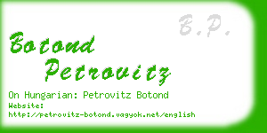 botond petrovitz business card